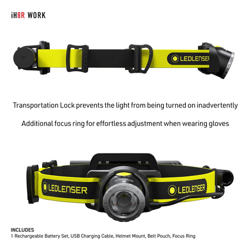 Ledlenser, Ih8r Cosco Recargable Con Luz Trasera, Led De 600