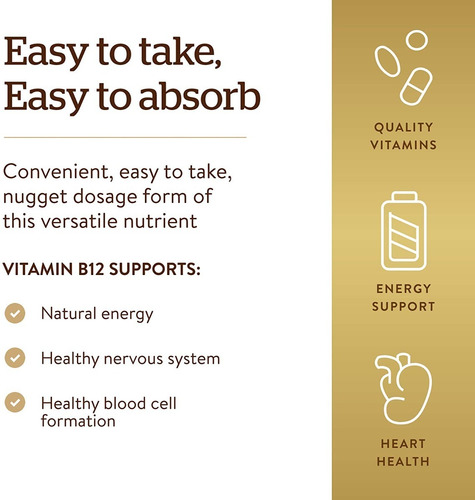 Vitamina B12 1000 Mcg Sublingual Solgar 100 Nuggets
