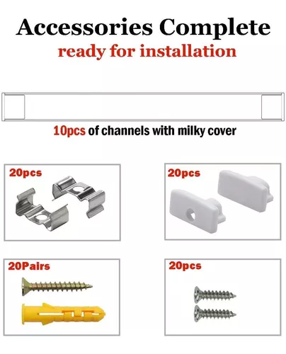  StarlandLed Canal de aluminio LED ancho, perfil de