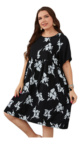 Vestido Midi Gordita De Estilo Casual Con Estampado Floral