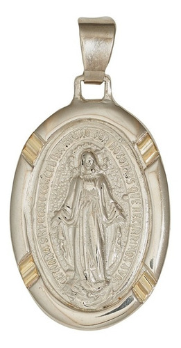 Medalla Virgen Milagrosa Plata Y Oro Oval