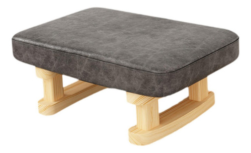 Acogedor Reposapiés De Madera Para La Relajación De Gris