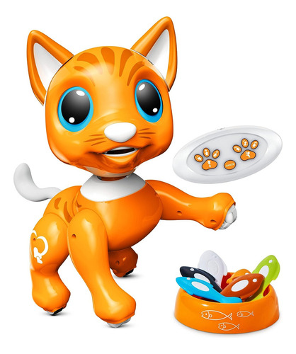 Power Your Fun Robo Pets Cat Para Niñas Y Niños, Control Rem