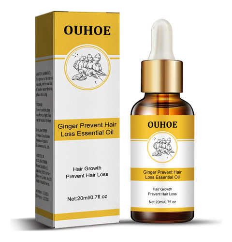 Óleo De Gengibre Para Perda De Cabelo, 20 Ml