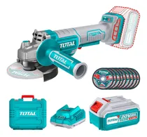 Comprar Amoladora Inalámbrica Total 20v Industrial - Motor Brushless, Sin Carbones - 4.1\u002F2 Pulgadas, 115mm - Con 1 Batería 4.0ah Litio-ion, Cargador, 10 Discos Y Maletín - Tagli2111561