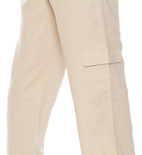 Pantalon Wados Crop Lino Con Bolsillo Parche Y Lazo