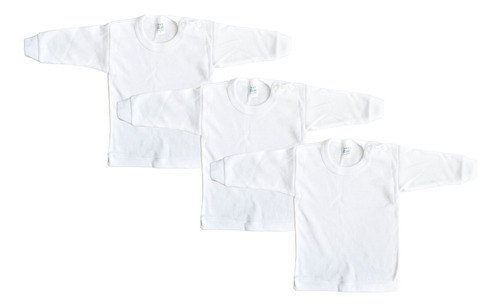 Imagen 3 de 3 de Playera Para Bebé Recien Nacido Manga Larga 100% Algodón
