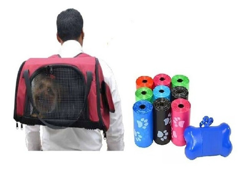 Mochila Morral Cargador  Pequeño + 300 Bolsas  + Dispensador