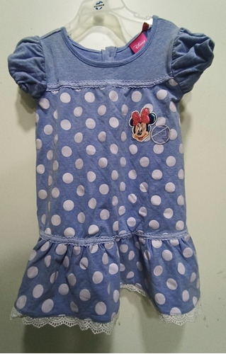 Vestido Minnie Disney Algodón Estampado Lunares Talla 3 