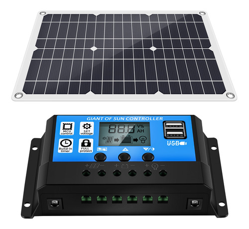 Kit De Panel Solar De 180 W, Cargador De Batería De 12 V Con