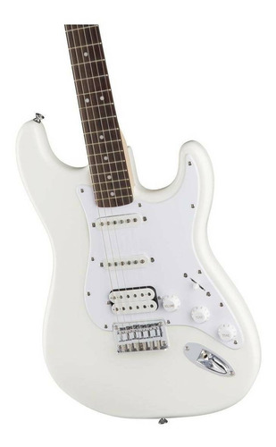 Guitarra eléctrica Squier by Fender Bullet. Stratocaster HT HSS de álamo arctic white laca poliuretánica con diapasón de laurel indio