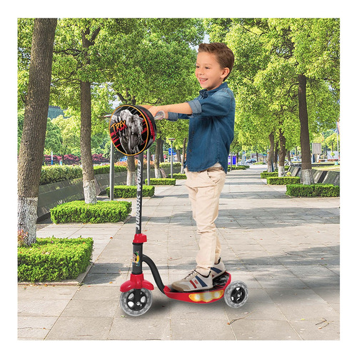 Scooter Apache 3 Ruedas Luces Jurassic World Negro/rojo Jurassic Park