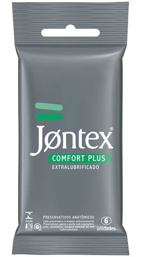 Preservativo Extra Lubrificado Comfort Plus Jontex Pacote 6 Unidades