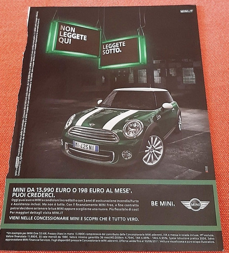 Mini Cooper Publicidad De Italia