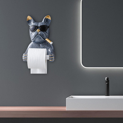. Soporte De Papel Higiénico Nórdico, Estatua De Perro Gris