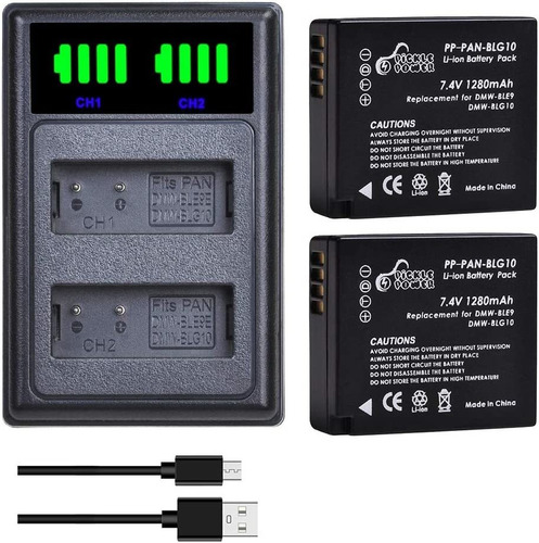 Cargador Y 2 Baterias Para Panasonic Lumix Dmc-gx85 Dc-gx9
