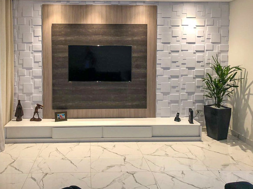 Imagem 10 de 10 de Kit 5m² Placas Quadratto Pvc 3d Revestimento De Parede 50x50