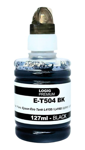 Tinta T504 Para Epson Ecotank Color Negro 127ml Premium