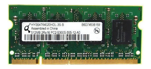 Memoria RAM  512MB 1 Qimonda HYS64T64020HDL-3S-B