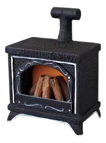2 Casa De Muñecas Con Luz Led, Chimenea En Miniatura,