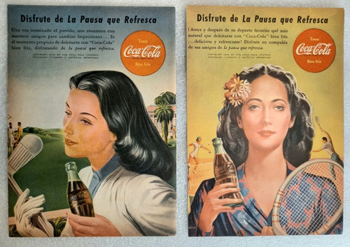 Coca Cola Año 1947.  2 Clippings Publicidad 