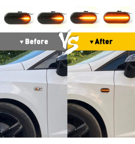 2x Sequential Led Side Signal Marker Light For Vw Golf M Bbv