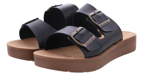 Sandalias Slip On Casuales Doble Correa De Ajuste Mujer Elo
