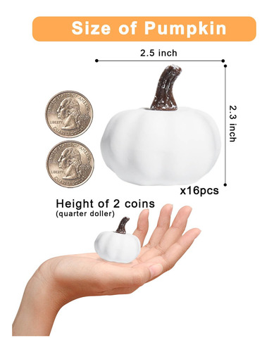 Calabazas De Espuma Vensovo, Blancas, 5 Cm, Para Decorar, 16