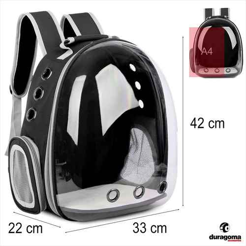 Imagen 3 de 9 de Mochila Bolso Mascotas Gato Perro Capsula 360 Transportadora
