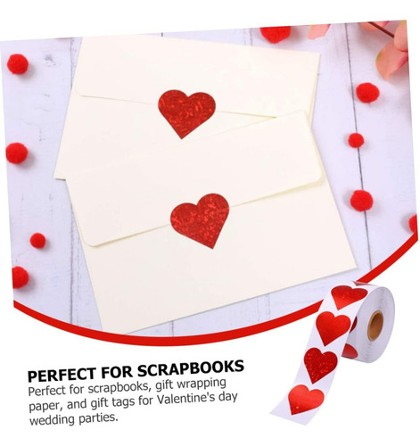 Paquete De 500 Pegatinas Calcomanías De Corazón Rojo 2.5cm