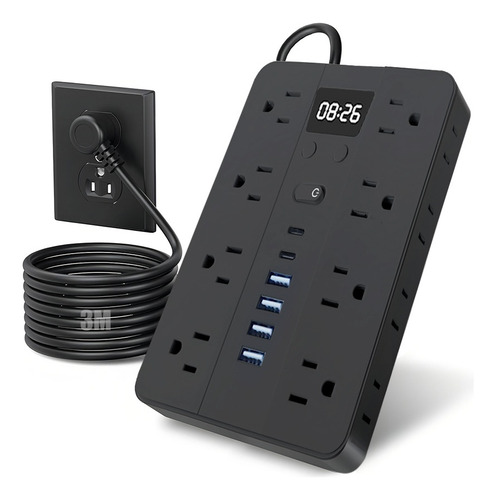 Regulador Multicontactos Con 16 Salidas 4 Usb Y 2 Tipo C 3m