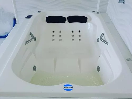 Banheira Dupla Grécia C/ Hidromassagem +led 2 Pt- A Vista