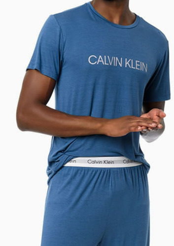 Pijama Calvin Klein Masculino Bermuda Azul - Original 