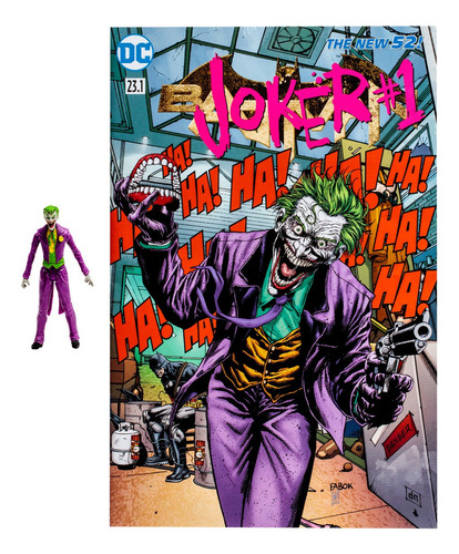 Figura De Acción Mcfarlane Joker Dc Rebirth 3'' + Cómic