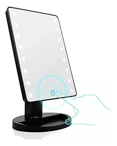 Espejo Luz Led Hd Tactil Maquillaje Usb Portatil Giratorio