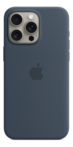 Funda Original Apple Silicona Magsafe iPhone 15 Pro Max - Azul Tormenta
