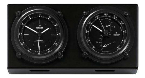 Reloj Aluminio Negro Cuarzo Baro Termico Hygr Blanco Arabe