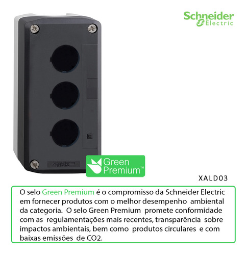Botoeira 22mm Plástica Mural 3 Furos Cinza Xald03- Schneider