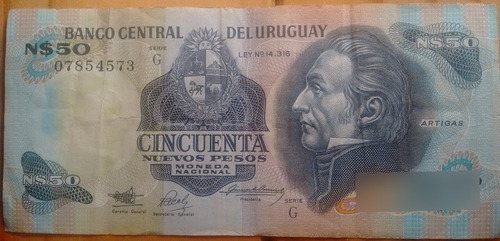 Billete Cincuenta Nuevos Pesos Moneda Nacional - Uruguay