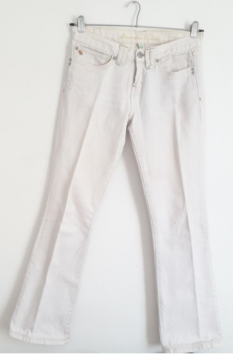 Pantalón Abercrombie & Fitch Blanco Semi Oxford Talle 0 Us