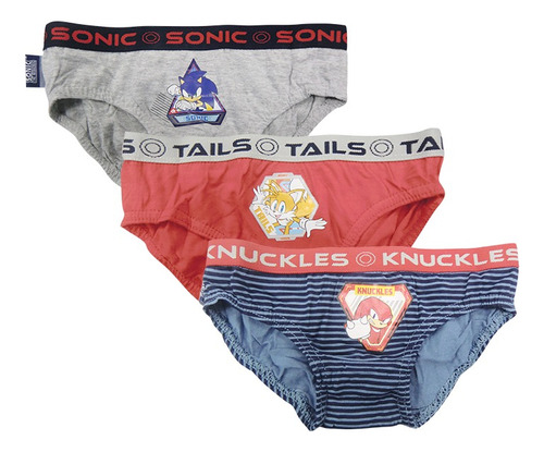 Pack X 3 Slip Infantiles Sonic Talle 2/7