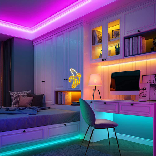 Letrero Led De Neón Tipo Banana Light Con Batería Y Alimenta