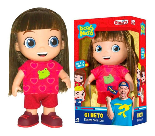 Boneca Giovana Aventureira Vermelha Lucas Neto Rosita