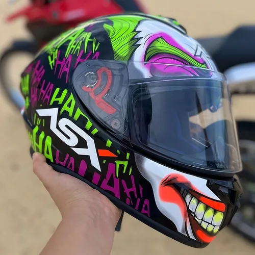 Capacete Asx Draken Joker Brilhante Integral Adulto Capacete Asx Draken Joker Brilhante Integral Adulto