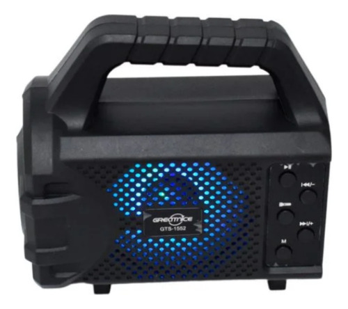 Bocina Bluetooth 3 Pulgadas Gts-1552 Con Linterna Aux Usb Color Negro