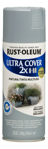 Pintura Aerosol Ultra Cover Colores 340 Ml Rust Oleum Rex Color Gris Invierno Brillante