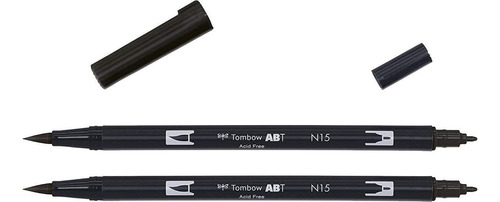 Set De 2 Marcadores Doble Punta Negros - Tombow Abt N15