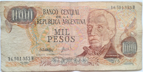 Billete 1000 Pesos H - Argentina 1981 - Bottero 2456