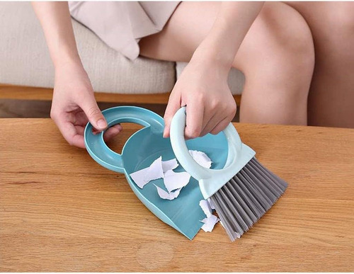 Mini Recogedor Con Escoba Cepillo Plastico Limpieza Portatil Color Mixto Al Azar
