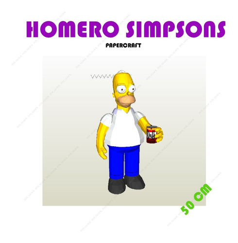 Figura Homero Simpsons Papercraft 50 Cm